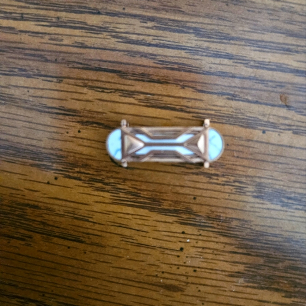 Howlite rose gold bar charm